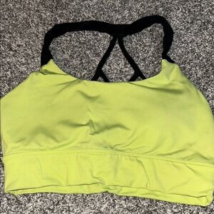 Women’s Virus Yellow Sports Bra with Black Straps
